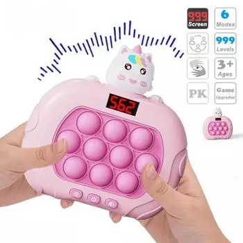 Электронный игровой автомат Pop Quick Push Bubbles 999 уровня, детские забавные сжимающие игрушки с героями мультфильмов, антистрессовые сенсорные пузырчатые игрушки, подарки
