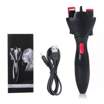 Электронный инструмент для быстрого плетения волос, автоматическая машина для плетения волос с питанием от USB, устройство для плетения кос чёрный