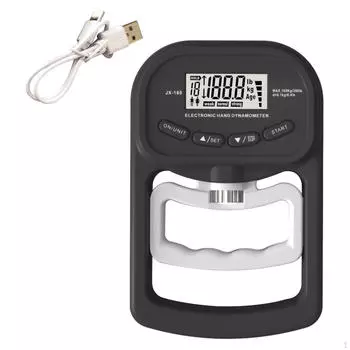Электронный измеритель силы сцепления, ручной динамометр, цифровой дисплей, измерение силы для упражнений чёрный