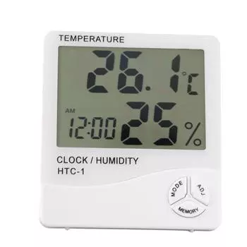Электронный измеритель температуры и влажности с часами, цифровой дисплей, термометр, гигрометр для помещения