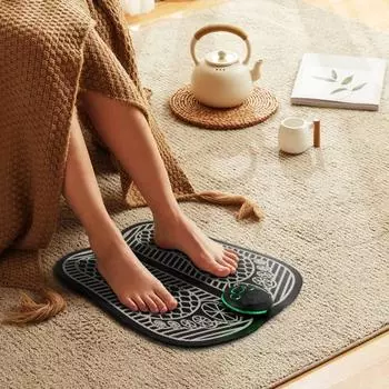 Электронный массажер для ног 8 режимов массажа 15 регулируемых уровней интенсивности Бесшумная работа Складная конструкция Массажер для ног EMS Электрический массажный коврик A