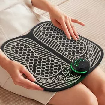 Электронный массажер для ног 8 режимов массажа 15 регулируемых уровней интенсивности Бесшумная работа Складная конструкция Массажер для ног EMS Электрический массажный коврик A
