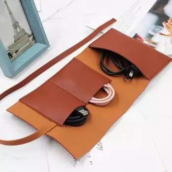 Электронный органайзер, сумка из искусственной кожи, водонепроницаемые технические аксессуары для хранения портативной электроники, аксессуары для телефона, для домашнего офиса чёрный