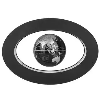 Электронный плавающий глобус с магнитной левитацией и светодиодной подсветкой для офиса (Серебряный )