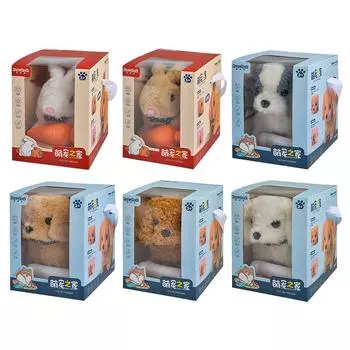 Электронный робот собака плюшевый щенок игрушка ведет себя как настоящий щенок для детей 3 4 5 6 лет C