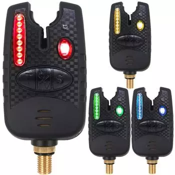 Электронный сигнализатор поклевки карпа Портативный светодиодный сигнализатор поклевки карпа Леска Индикатор оповещения о снасти Буферная удочка Громкий сигнал тревоги Green