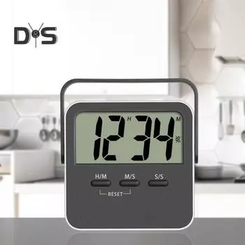Электронный таймер с питанием от батареи, громкая сигнализация, большие цифры, большой ЖК-дисплей, кухонный таймер фиолетовый