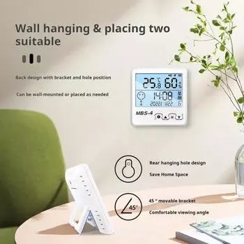 Электронный термометр-гигрометр ЖК-дисплей для помещений и улицы цифровой измеритель влажности и температуры Многофункциональный календарь-будильник