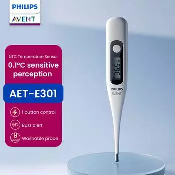 Электронный термометр Philips Avent для полости рта и подмышечной впадины для детей и младенцев, измерение температуры в домашних условиях с высокой точностью AET-E301