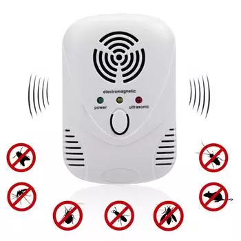 Электронный ультразвуковой отпугиватель вредителей 110-240 В/5 Вт, ловушка для тараканов, отпугиватель мышей, отпугиватель комаров, насекомых, крыс, пауков, вилка ЕС/США EU Plug