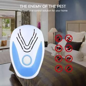 Электронный ультразвуковой плагин отпугиватель вредителей против мышей, насекомых, насекомых, домашний разрушитель EU Plug зелёный