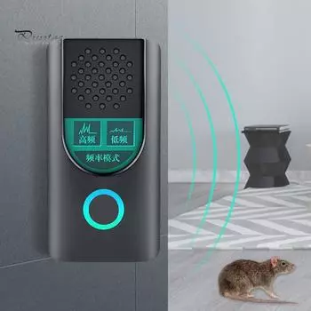 Электронный ультразвуковой репеллент Puntos для дома, отпугиватель мышей, крыс и вредителей чёрный