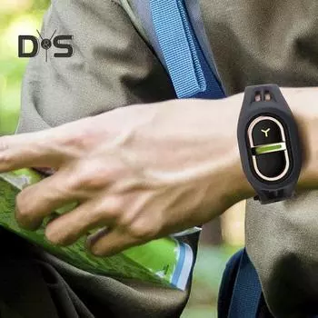 Электронный ультразвуковой репеллентный браслет DEET Free перезаряжаемый портативный водонепроницаемый для походов на открытом воздухе для взрослых и детей репеллентный силиконовый браслет чёрный