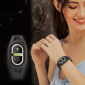 Электронный ультразвуковой репеллентный браслет DEET Free перезаряжаемый портативный водонепроницаемый для походов на открытом воздухе для взрослых и детей репеллентный силиконовый браслет чёрный