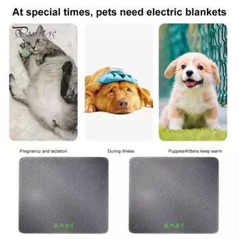 Электроодеяло для домашних животных, 3 уровня регулировки температуры, съемный чехол на молнии, бесшумный, водонепроницаемый, устойчивый к укусам, с розеткой США, грелка US Plug серый