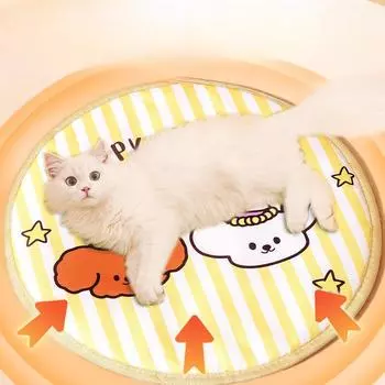 Электроодеяло для домашних животных, мультяшный милый котик, нагревательный коврик, осенне-зимний теплый сон для маленьких и средних собак