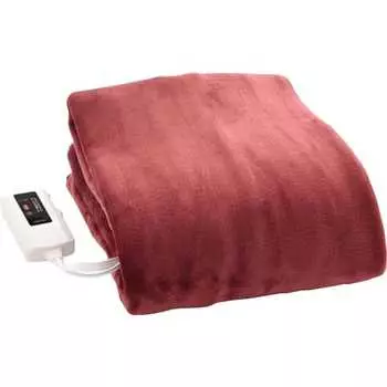 Электроодеяло Yamazen, электрическое одеяло, 140 x 80 см, односпальное, моющееся, мягкое, фланелевое, функция защиты от клещей, плавная регулировка температуры, синее YMS-F