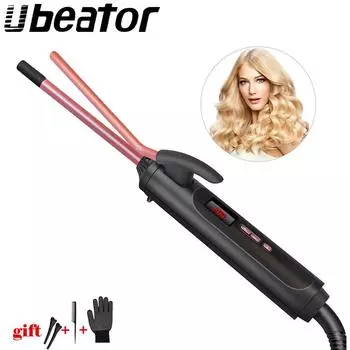 Электрощипцы для завивки волос с керамическим покрытием 9mm-UK Plug чёрный