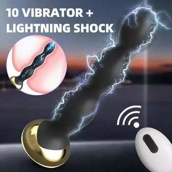 Электрошокер Анальный вибратор Пульт Дистанционного Управления Вибрирующие Бусины Анальные Пробки Для Мужчин Массажер Простаты Женская Мастурбация Секс Игрушки