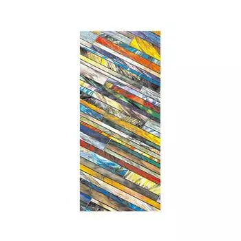 Электростатическая стеклянная наклейка с подсолнечником, красочная пленка с цветами и птицами