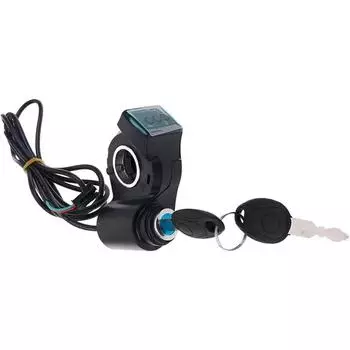 Электровелосипедный вольтметр с цифровым замком и кнопкой управления дроссельной заслонкой Электровелосипедный вольтметр с цифровым замком и кнопкой управления дроссельной заслонкой Дисплей напряжения Переключатель питания чёрный