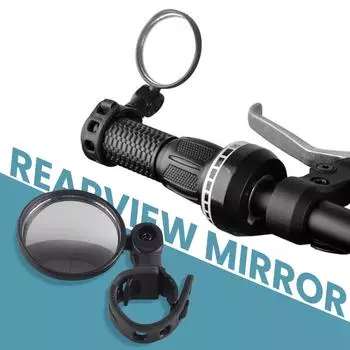 Электровелосипеды, электросамокаты, универсальные зеркала заднего вида с короткой стойкой для велосипедов и регулируемые отражатели One Size чёрный