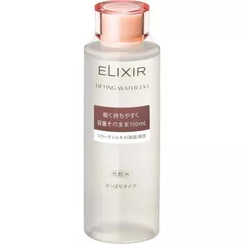 Эликсир Шисейдо (узнать больше) ELIXIR Lifting Water EX I 150 мл лосьон После очищения лица нанесите на ладонь или салфетку количество средства размером с монету в 500 иен.