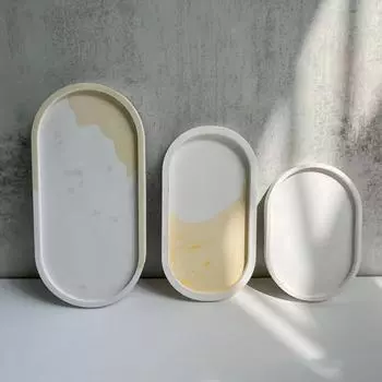 Эллиптическая форма для подноса, основание эллиптической тарелки, силиконовая форма, гипсовая форма из смолы as picture белый