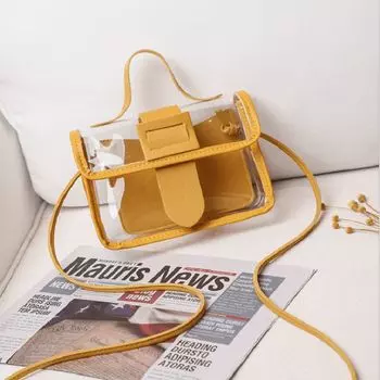 Jelly Bag Ins Style Transparent Women Handbag Crossbody Bag Small Square Bag Shoulder Messenger