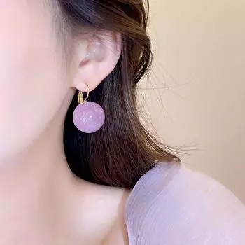 Jelly Ball Earrings Women s Unique Beautiful Stud Earrings Suitable for Summer 2025 New Design Sense Special-Interest Earrings Purple Jelly Ball