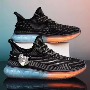 Jelly Bottom Весна Новые мужские кроссовки Мужские спортивные кроссовки Дышащая сетка Модная повседневная обувь Кроссовки 39