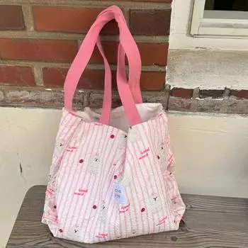 Jelly Bubble Kitten Puppy ~ Bubble Texture Large Capacity Shoulder Bag Bag Tote Bag Canvas Bag Computer Pink-West Highlands