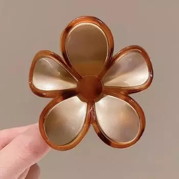 Jelly Color Acrylic Plumeria Hair Clip for Woman Fashion Back of The Head Shark Clip Cute Girl Ponytail Hair Clamp Hair Accessor