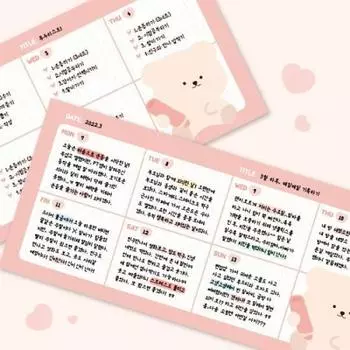 Jelly Crew Bamtori Store Pink Graph Weekly Pad — популярная фраза в Корее. Pink Graph Weekly Pad