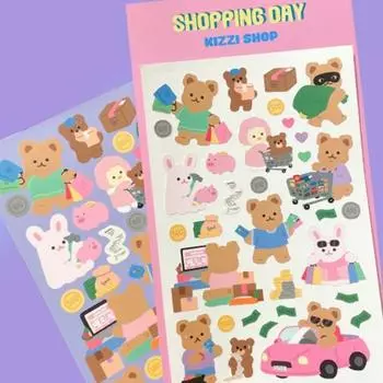 Jelly Crew Kichi Store_Наклейка с печатью «День покупок» — популярная фраза в Корее