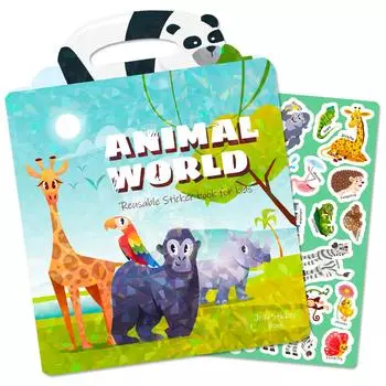Jelly Sticker Book Early Education Concentration Cultivation Fun Zoo Sticker Book Puzzle Cultivation Scene Diy Sticker