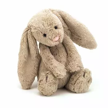 Jellycat Bashful Bunny M плюшевый кролик сидя высота 20 см бежевый