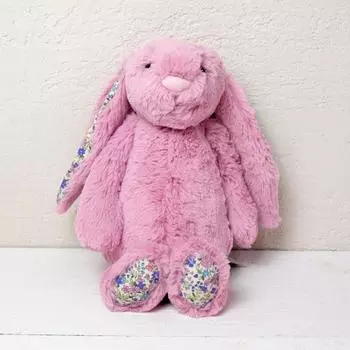 JELLYCAT Medium Blossom Tulip Pink Bunny Rabbit Plush Toy Pink Floral Pattern