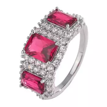 Jellystory S925 Ювелирные изделия из стерлингового серебра с роскошными подвесками Рубин Циркон Драгоценные камни Кольца для женщин Свадьба Помолвка Подарок на вечеринку 6