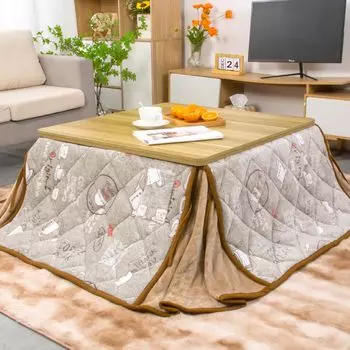 JEMA Kotatsu Space Kotatsu Square Kotatsu Slit Flannel 180x180 см Cup Pattern Futon, Экономия, Одеяло, Futon, Дизайн, Стирать, Ткань, Стильный,