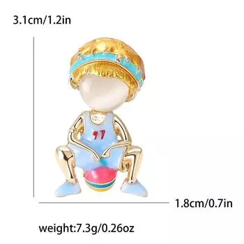 Эмаль мультфильм кошачий глаз баскетбольная брошь ребенок мужской и женский одинаковый блейзер аксессуары значок на булавке