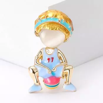 Эмаль мультфильм кошачий глаз баскетбольная брошь ребенок мужской и женский одинаковый блейзер аксессуары значок на булавке