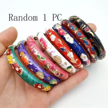 Эмаль Пион филигранный цветок браслет двойной браслет женский браслет на руку подарки для женщин девочек adult 2