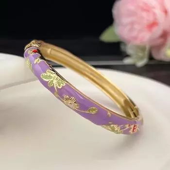 Эмаль Пион филигранный цветок браслет двойной браслет женский браслет на руку ювелирные изделия подарки