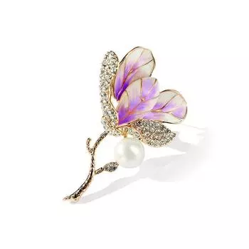 Эмаль Живопись Масло Капок Искусственный Жемчуг Корсаж Булавка Темперамент Брошь Ретро Аксессуары Одежда красный