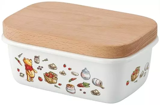 Эмалевая банка для масла Skater с деревянной крышкой 500 мл Disney Winnie the Pooh ENBT5-A