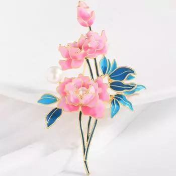 Эмалевая брошь-цветок булавка Золотые броши тона свадьбы ювелирные изделия на лацкан