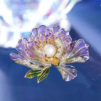 Эмалевая брошь-пион, высококачественная женская изысканная высококачественная брошь, темпераментная универсальная булавка для одежды, аксессуары Electroplated real gold розовый