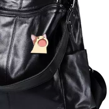 Эмалевая булавка в виде животного, кошки, кавайный кот, металлический значок, броши в виде открытого рта котенка, подарок ребенку 1pc