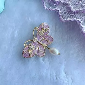 Эмалевая капающая бабочка брошь пресноводный жемчуг этнический стиль брошь антибликовый сплав аксессуары женский корсаж